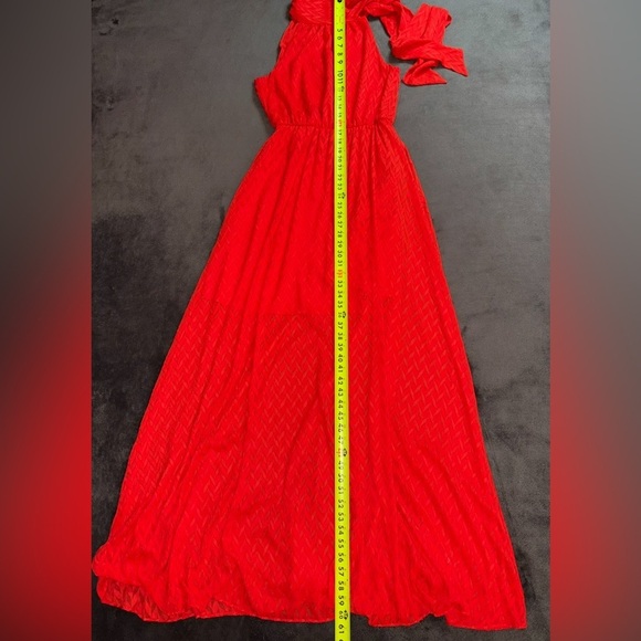 Sachin + Bibi NWT Anthropologie Size 0 Orange Cecelia Tie Neck Maxi Dress - Picture 4 of 11